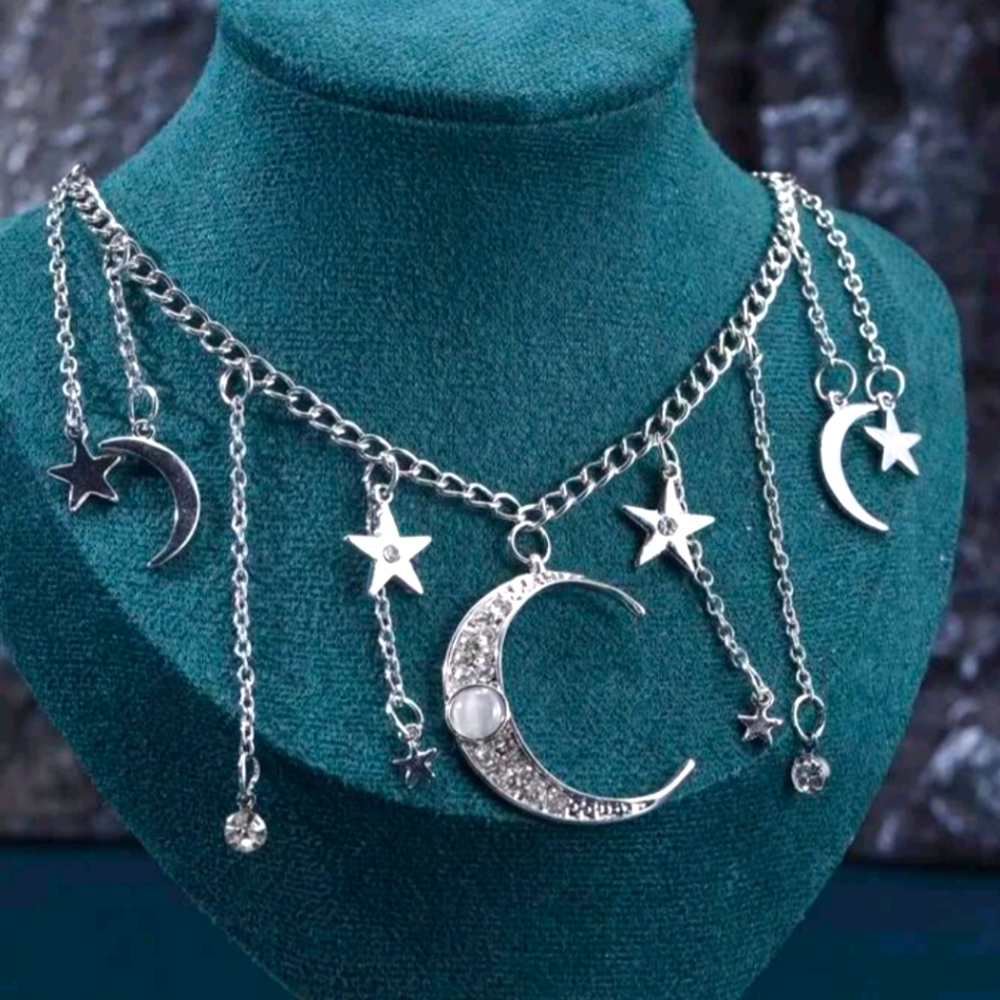 Moon Star Charm Necklace